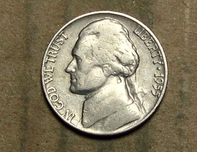 1955  D      JEFFERSON    NICKEL        ACTUAL  COIN                90307205-06