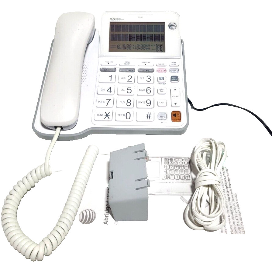 AT&T CL4940 Corded Standard with Answering System and Backlit Display, White