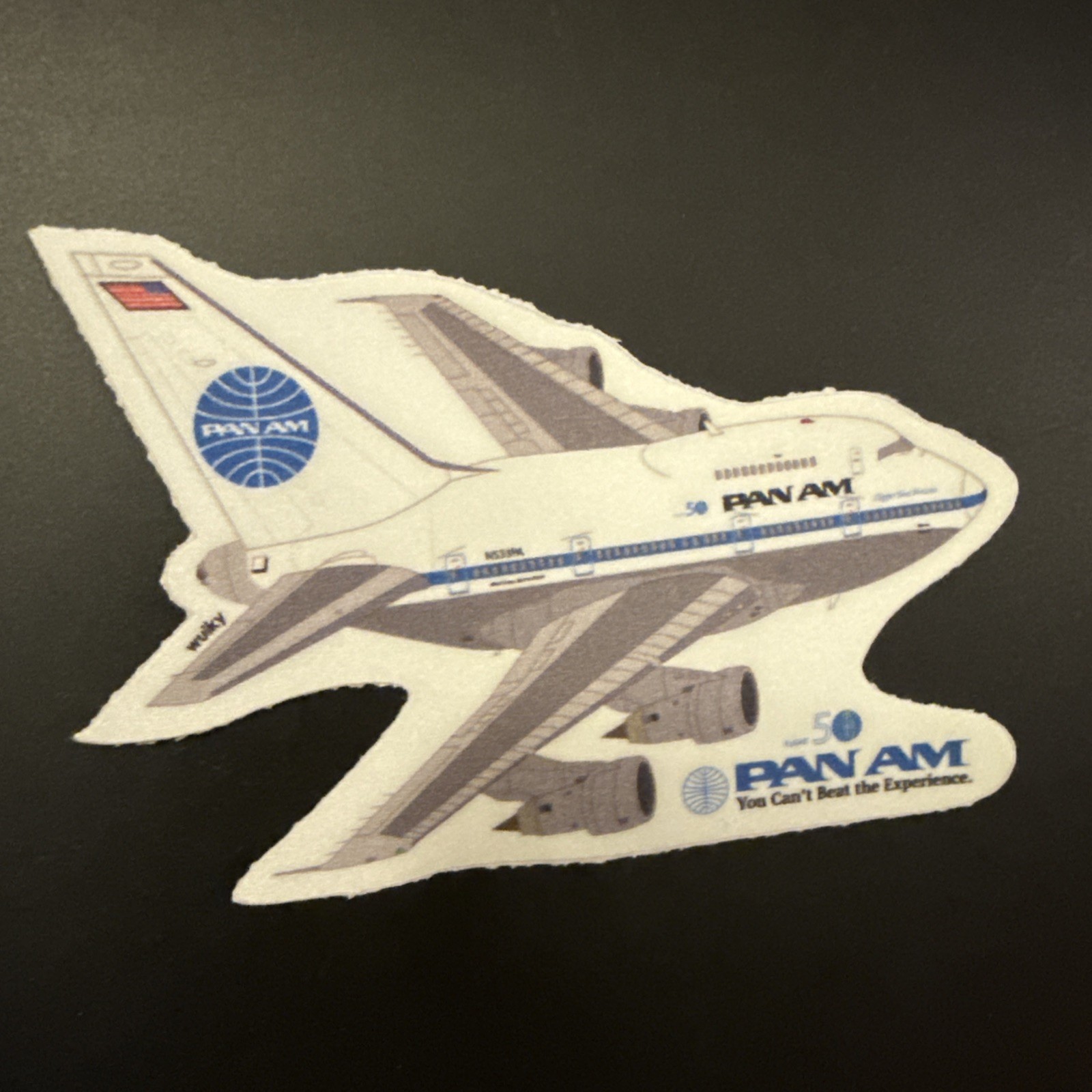 B747 SP Pan Am 50th Anniversary Cheat line Livery Decal 3x5 Inches Vinyl