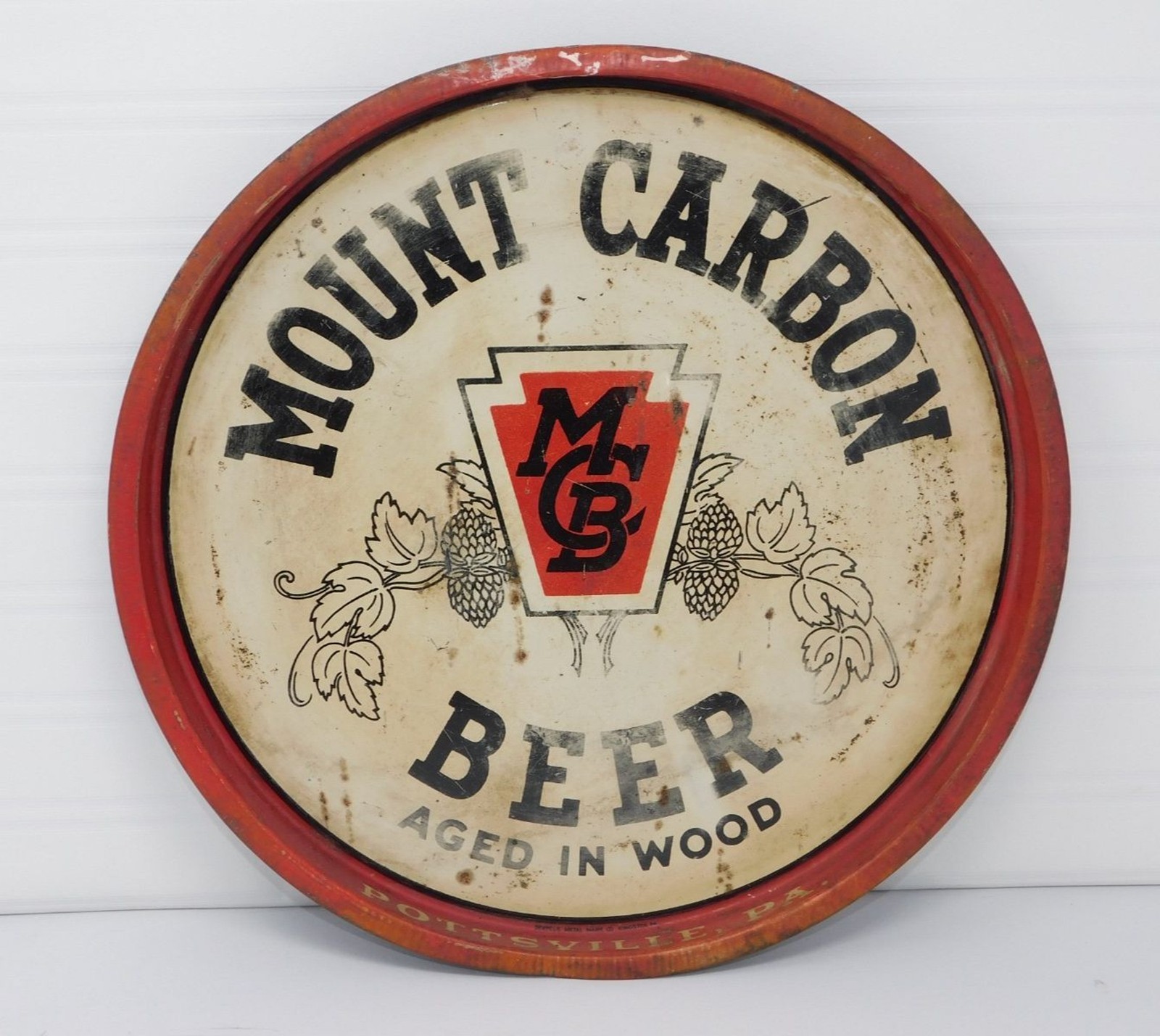 Vintage Mount Carbon Brewery Beer Tray Pottsville PA