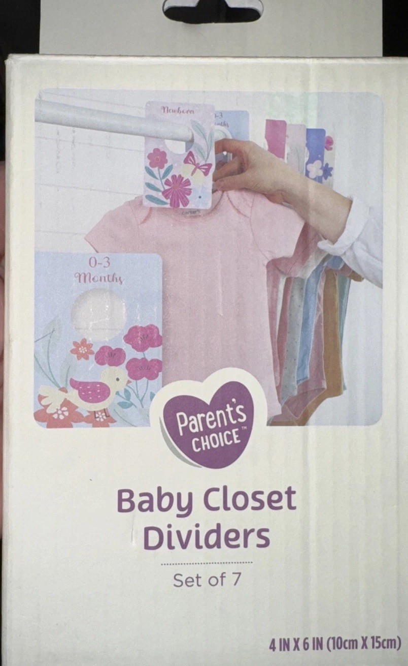 NEW! Parent's Choice Baby Closet Dividers | Newborn to 24 Months | 7 Pk Organize