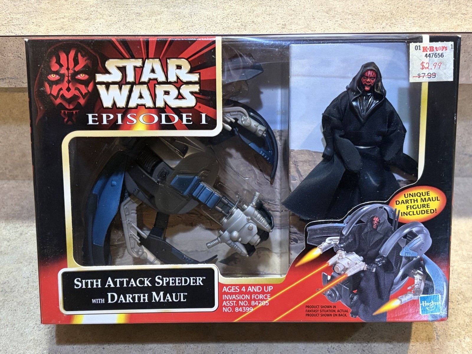 Star Wars Episode I Sith Attack Speeder w/ Darth Maul Action Figure Hasbro NEW
