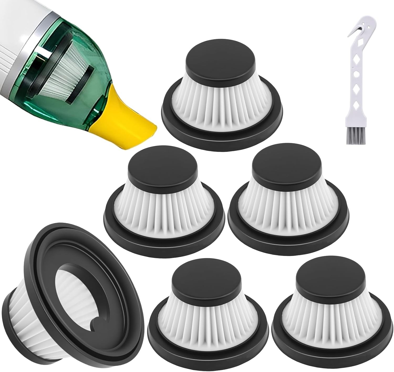 6 Pack D uck Vacuum Filters Replacement Vacuum Cleaner As Seen on TV Washable