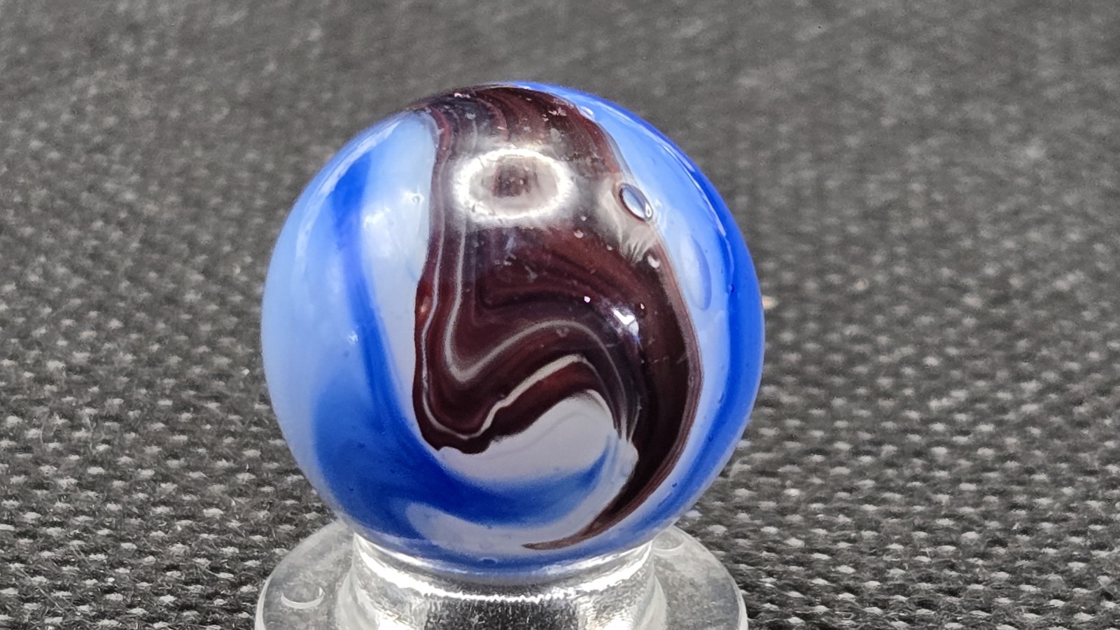 Vintage Akro Agate Blue Oxblood Marble 47/64