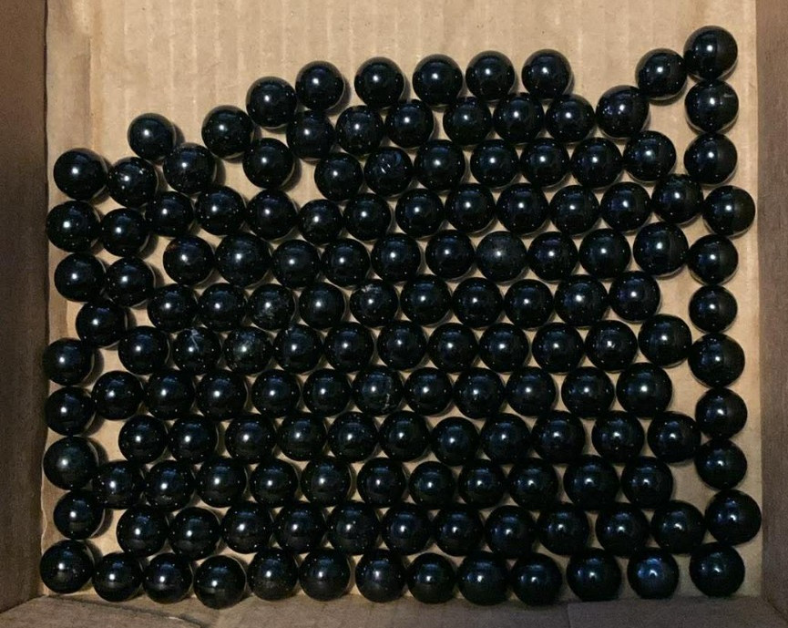 1 lb. 3.7 oz. BLACK GLASS MARBLES