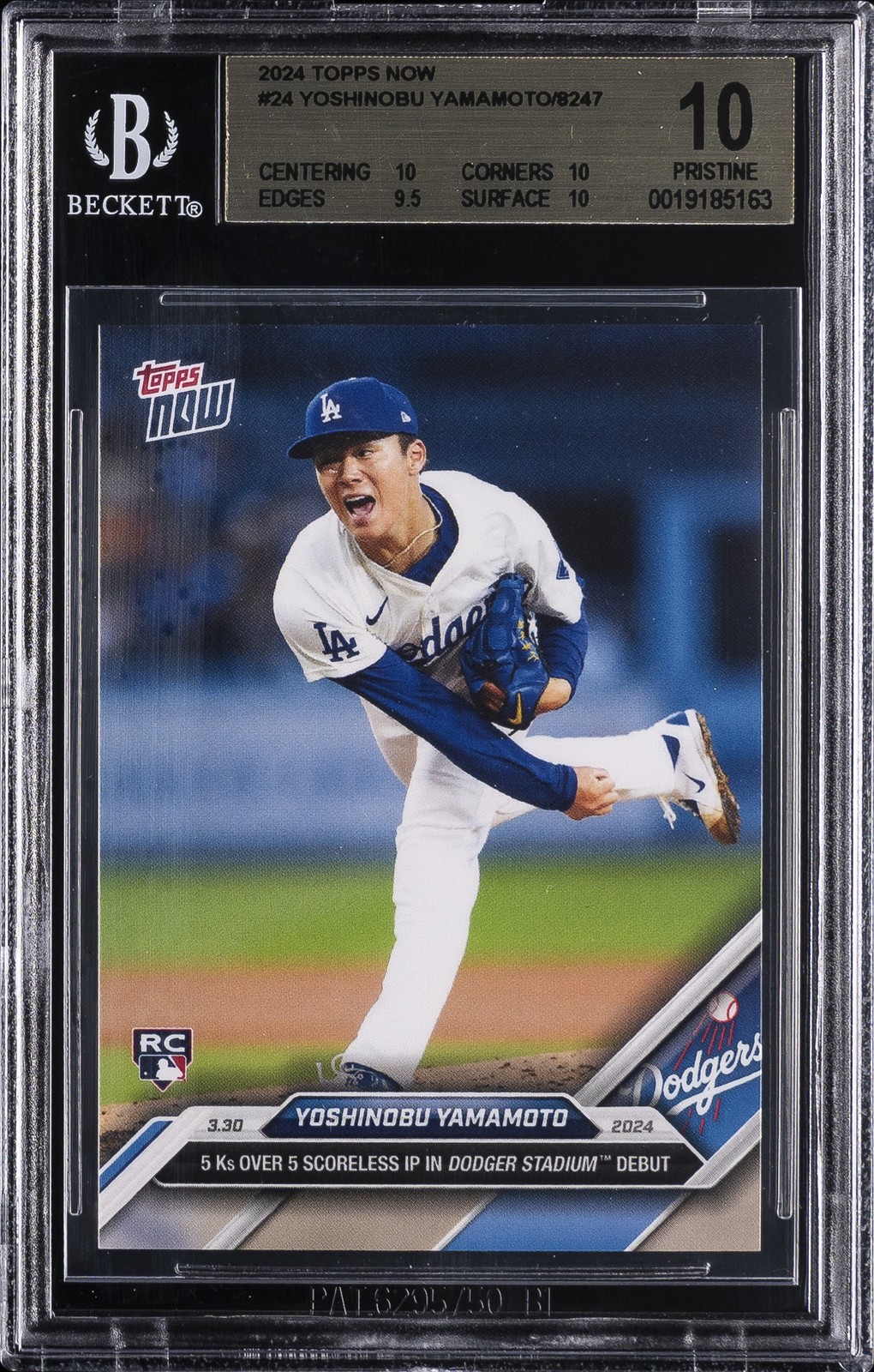 2024 TOPPS NOW #24 YOSHINOBU YAMAMOTO/8247 BGS 10