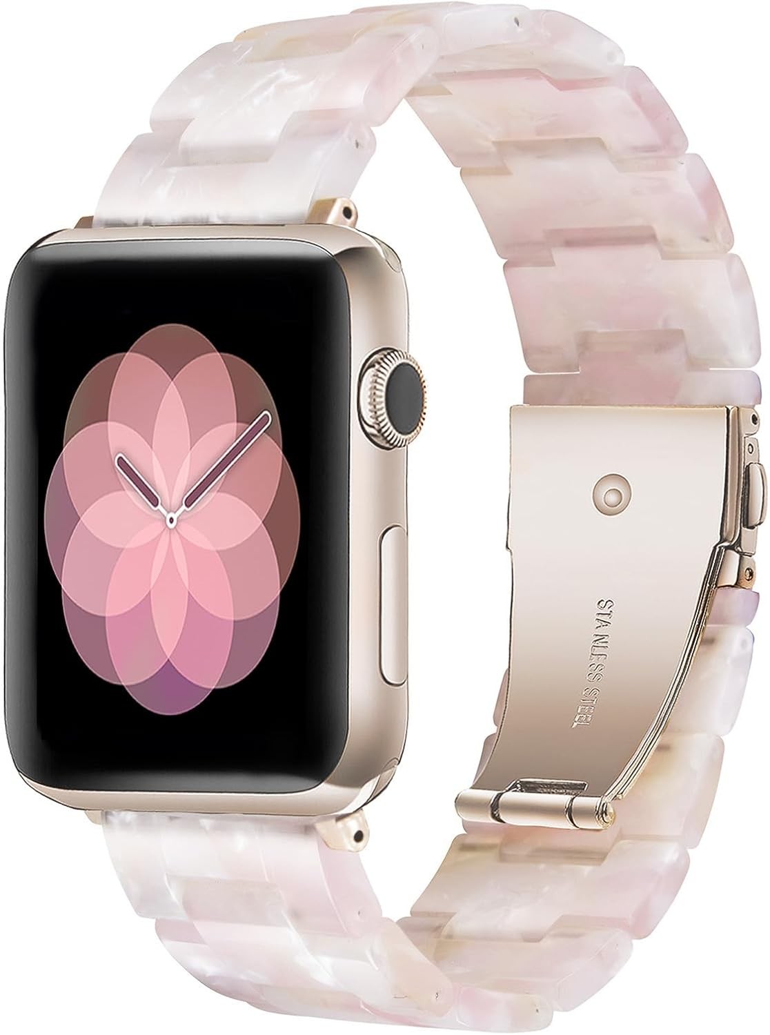 Light Resin Strap Compatible with Apple Watch Series 9/8/7 38mm 40mm 41mm