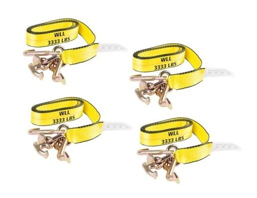  (4 Pack) 2" x 8' Recovery Winch Strap w/RTJ Cluster Hook Towing Truck Wrecker 