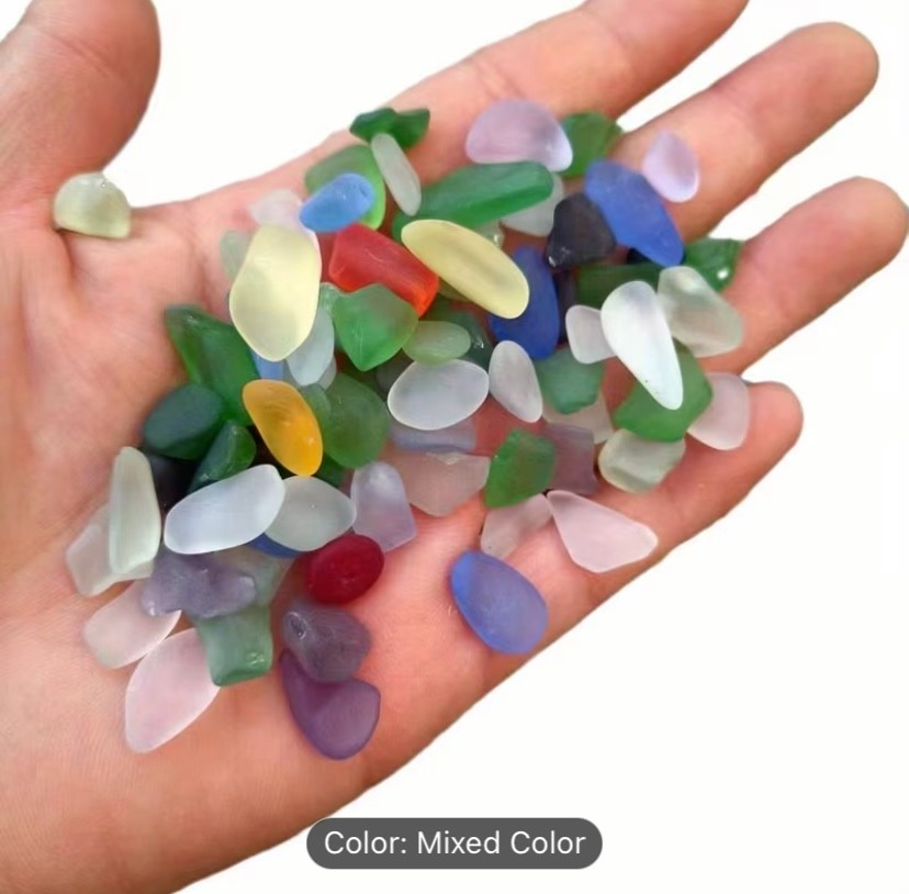 sea glass lot ocean tumbled, sea beach glass mixed color lot