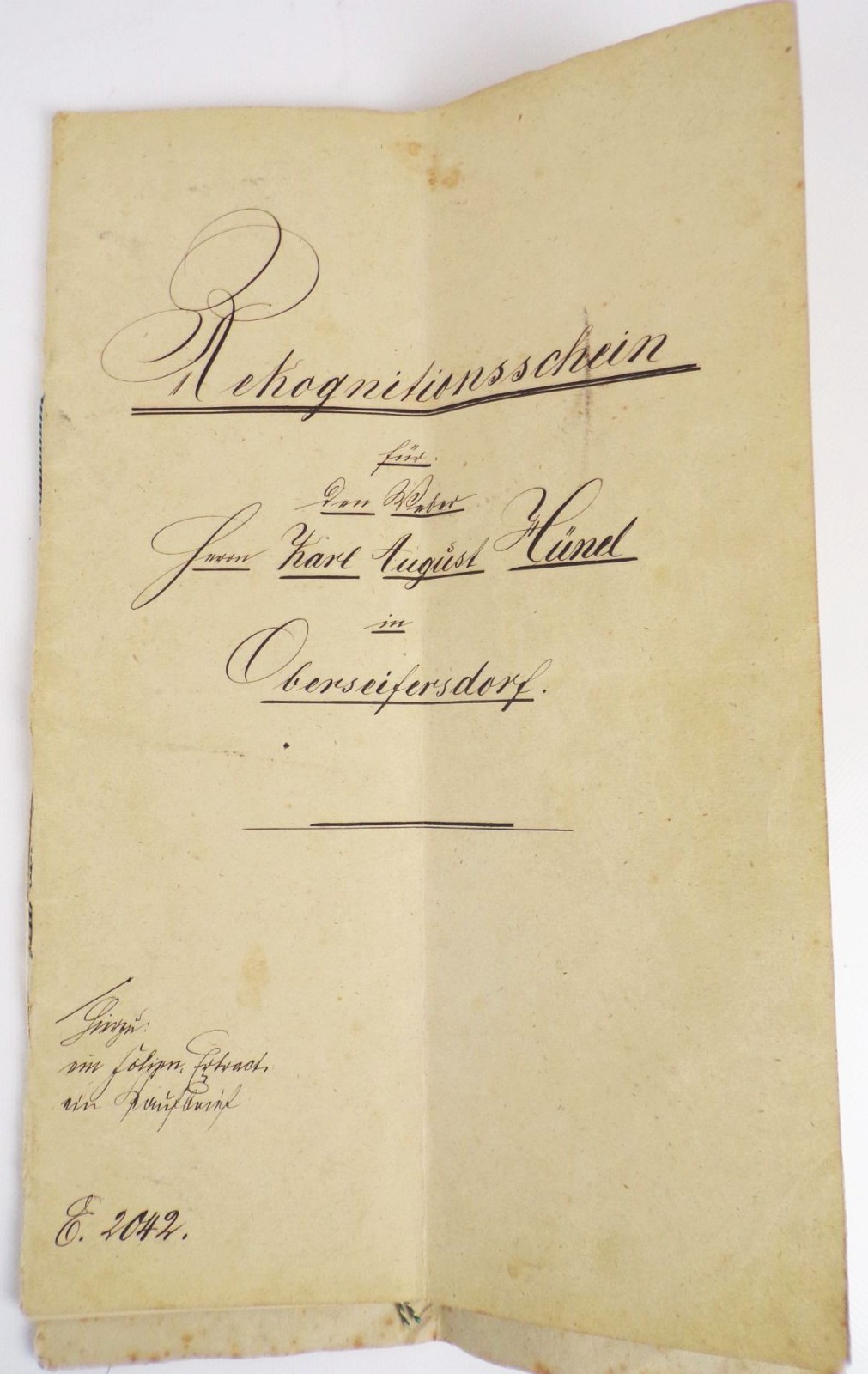 Oberseifersdorf at Zittau Handwriting Contract 1855 To 1888 Document