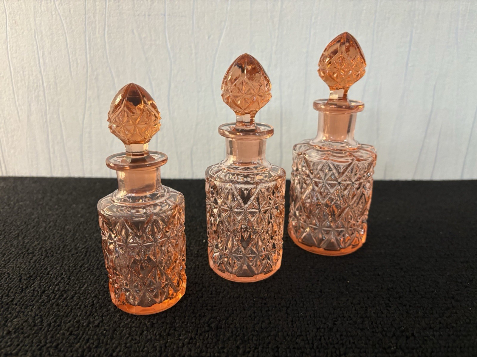 Lot Of 3 Baccarat Crystal Pink Perfume Bottles (Price For Three)