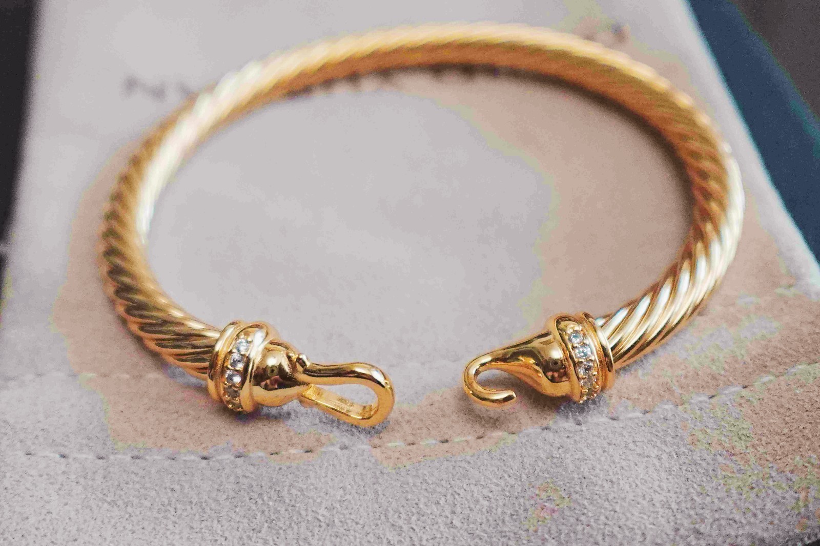 Gift/DAVlDYurman*18KGold&twisted cable*Diamondbracelet