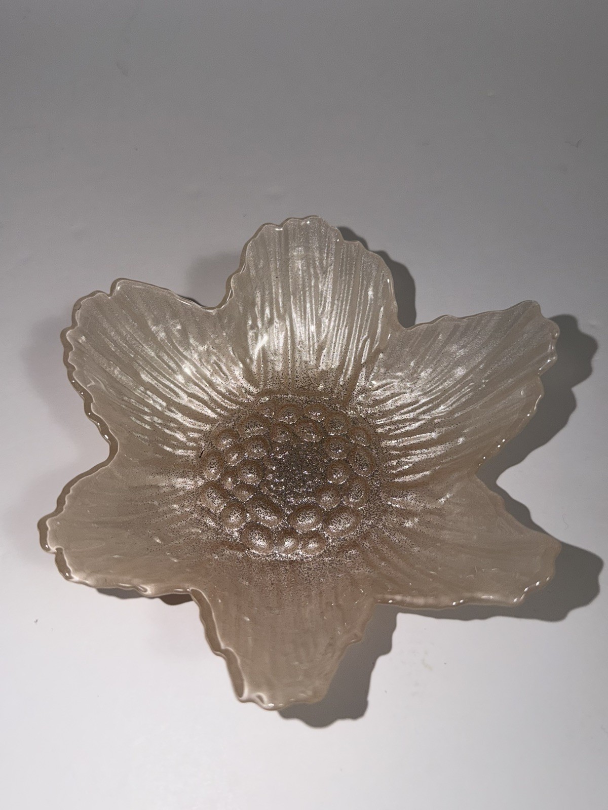 Pink Dish/Trinket Akcam Flower Pearl Glass Bowls 6”x4.5” Hand Painted