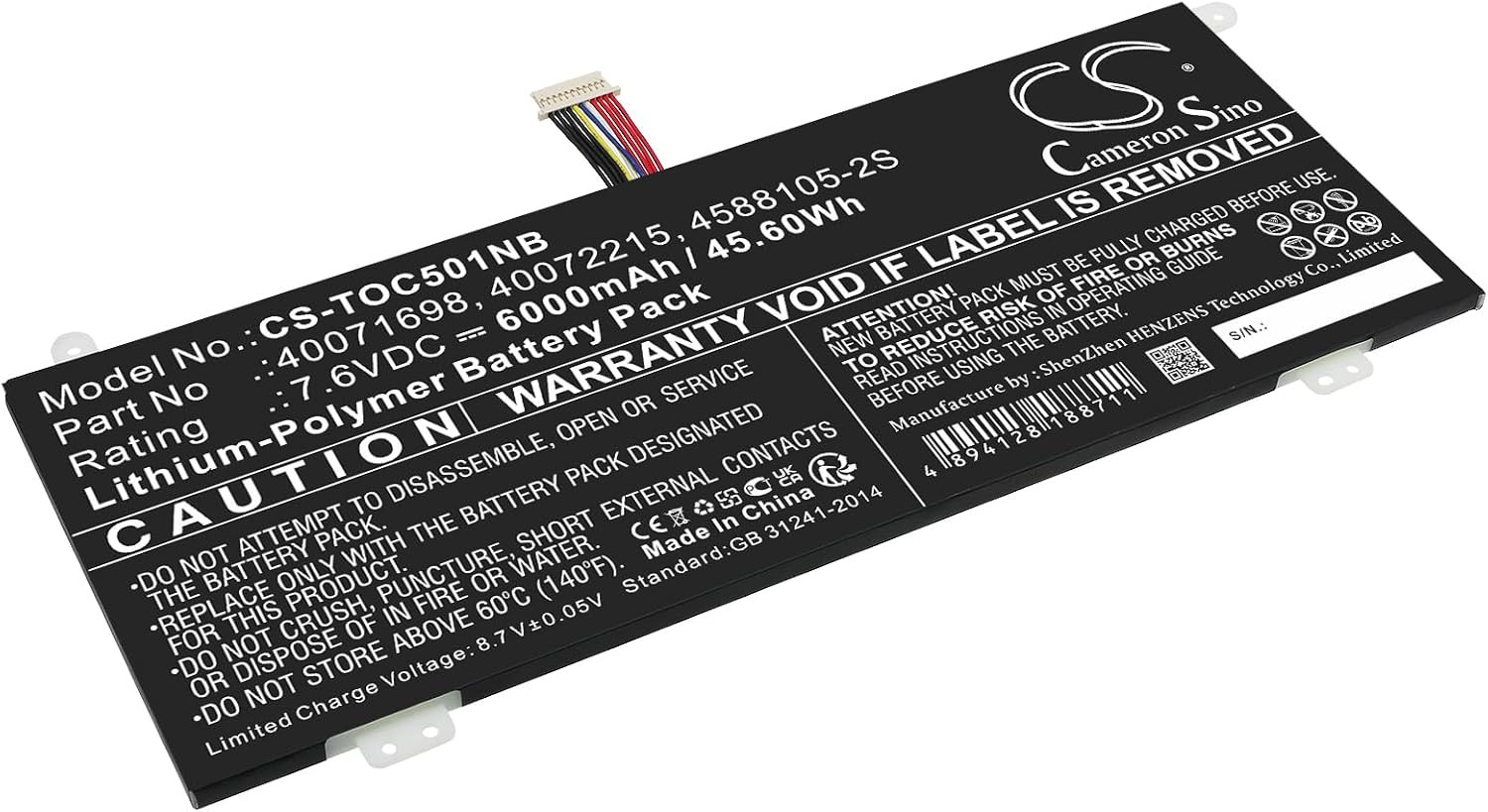 CS Kerui New 6000Mah Replacement Battery for Satellite Pro C40-G-11G, Satellite 