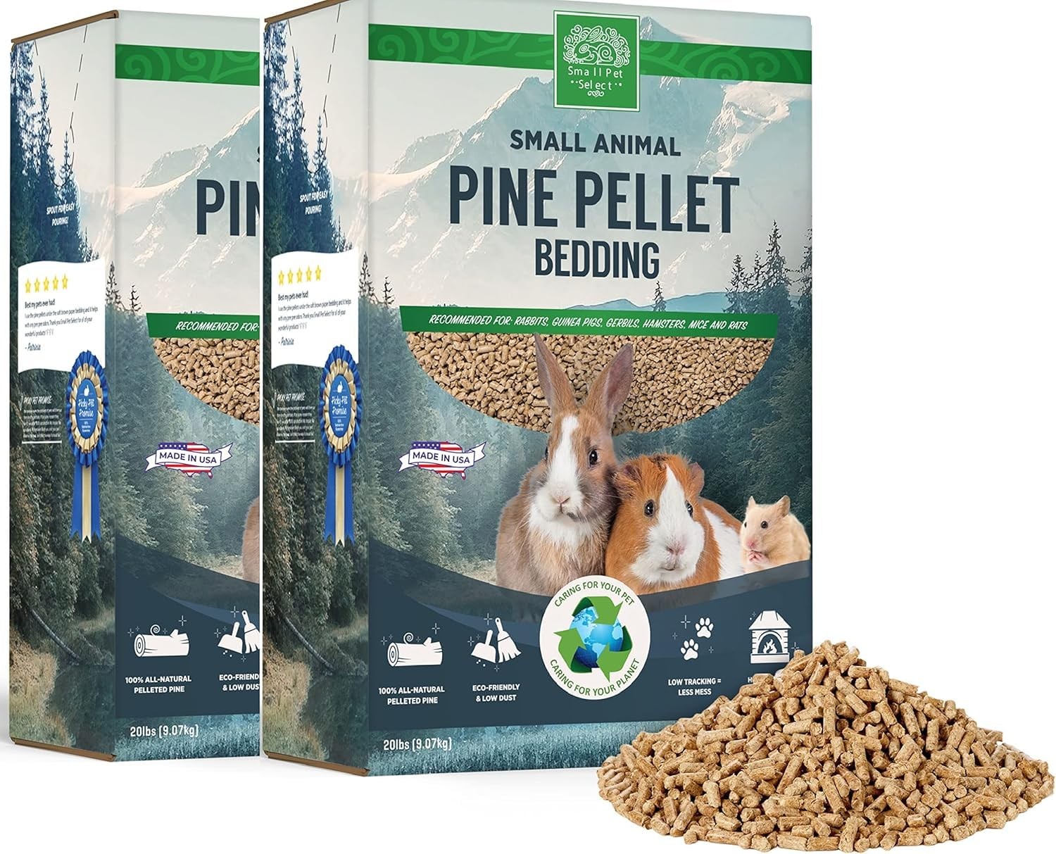 Pine Pellet Bedding 40lb, Litter Pellets for Rabbit, Guinea Pig, Hamster, Bun...