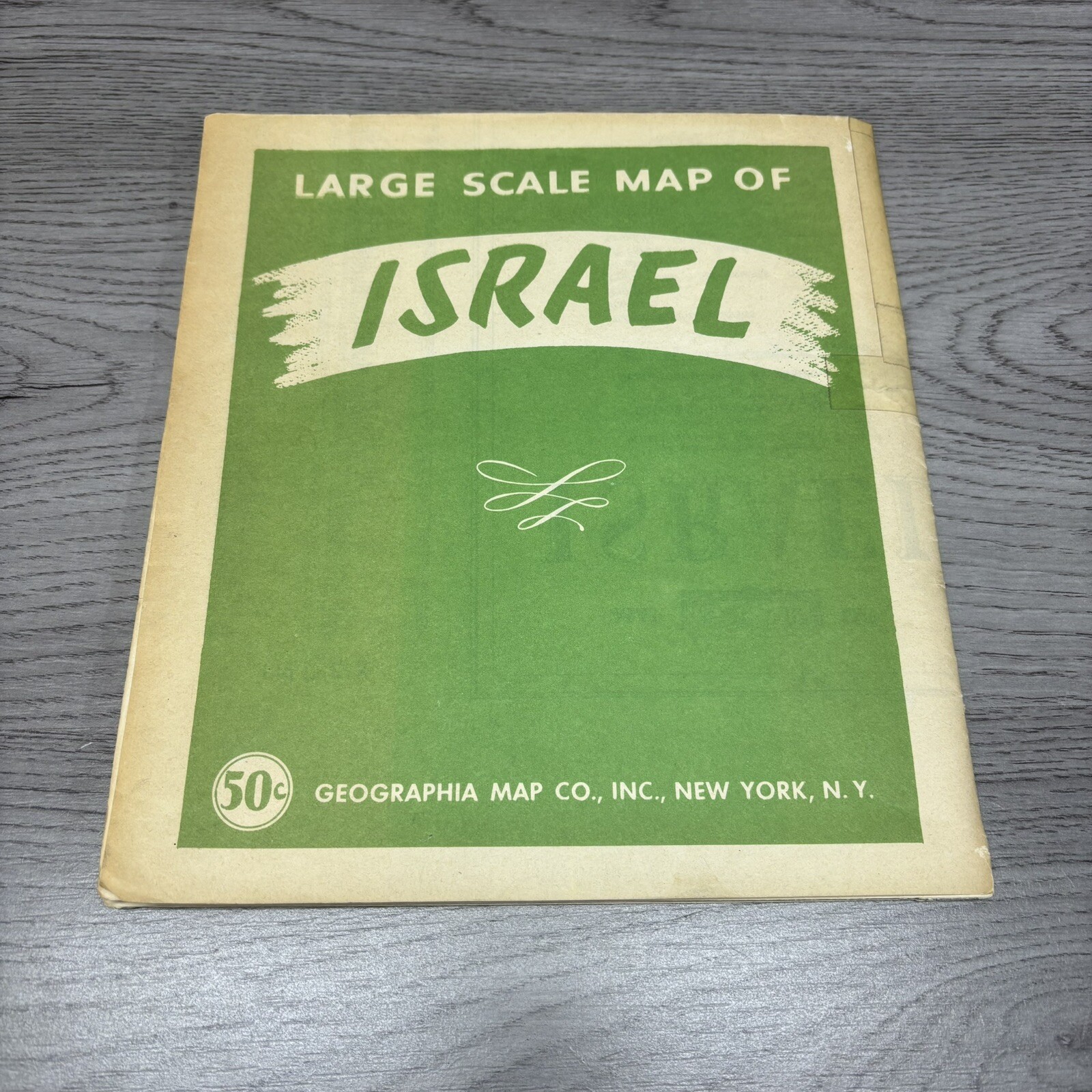 Vintage 1960’s Large Scale Map Of Israel Geographia Map Co. Rare Read Info!