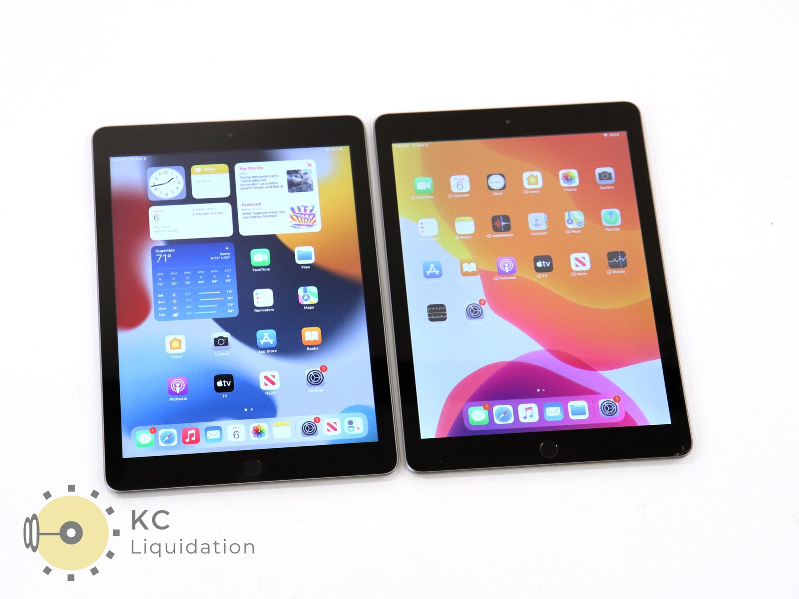 Lot 2x Apple iPad 5th Gen A1822 9.7" 32GB Wi-Fi Only (Space Gray) - As Is Crack