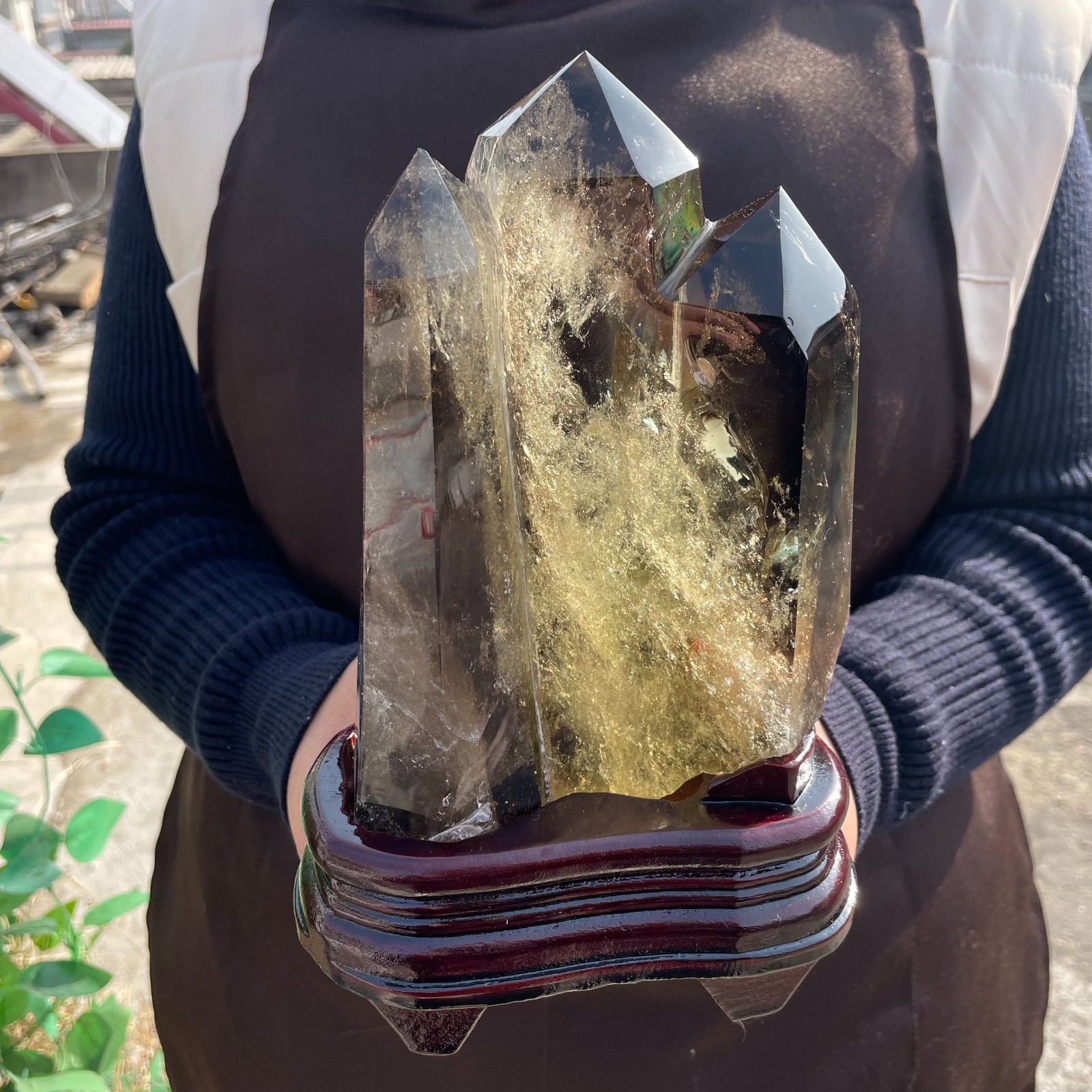 All 4.3LB Natural Smoky Citrine Quartz Crystal Double Point Healing C2633