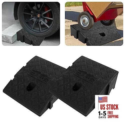  2 Pack Curb Ramps 10" Plastic Small Ramp Driveway Curb Ramp for Loading Dock 