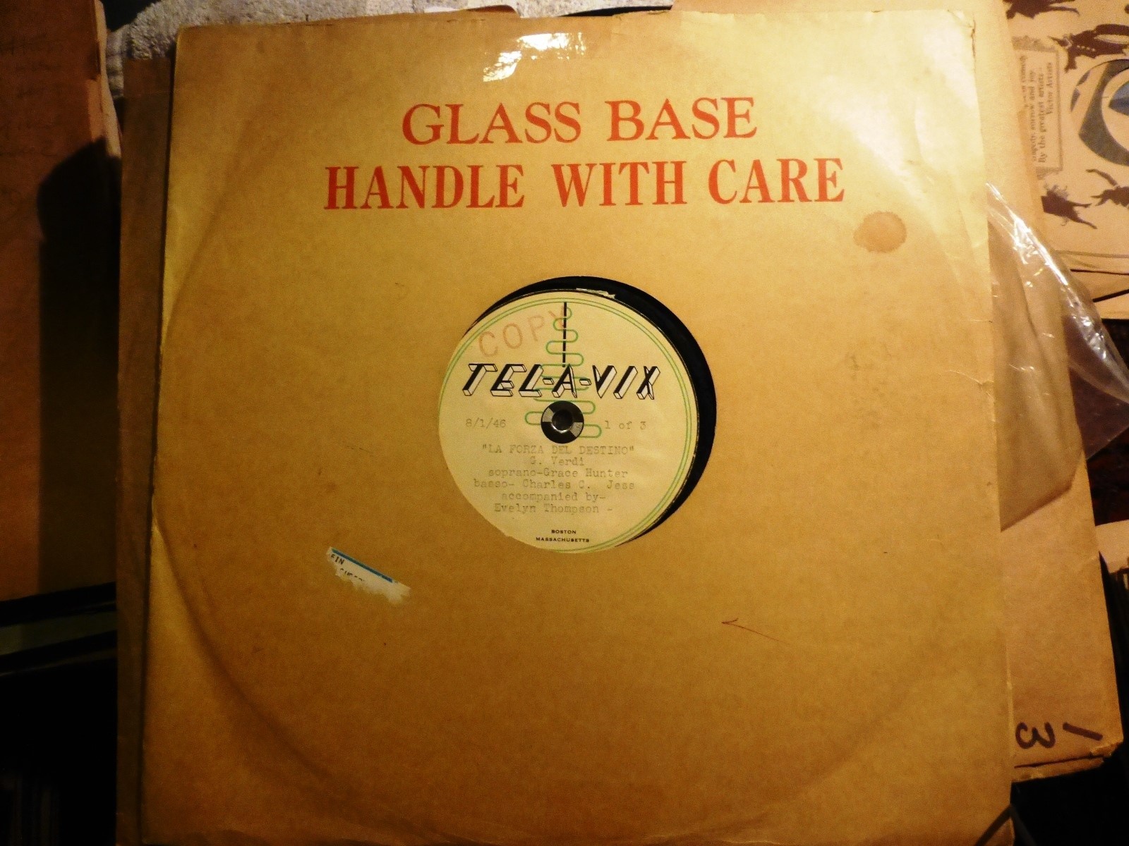 GRACE HUNTER Sopr Charles Jess Bass BOSTON CONSERVATORY Forza Duet 2x12"ACETATE 