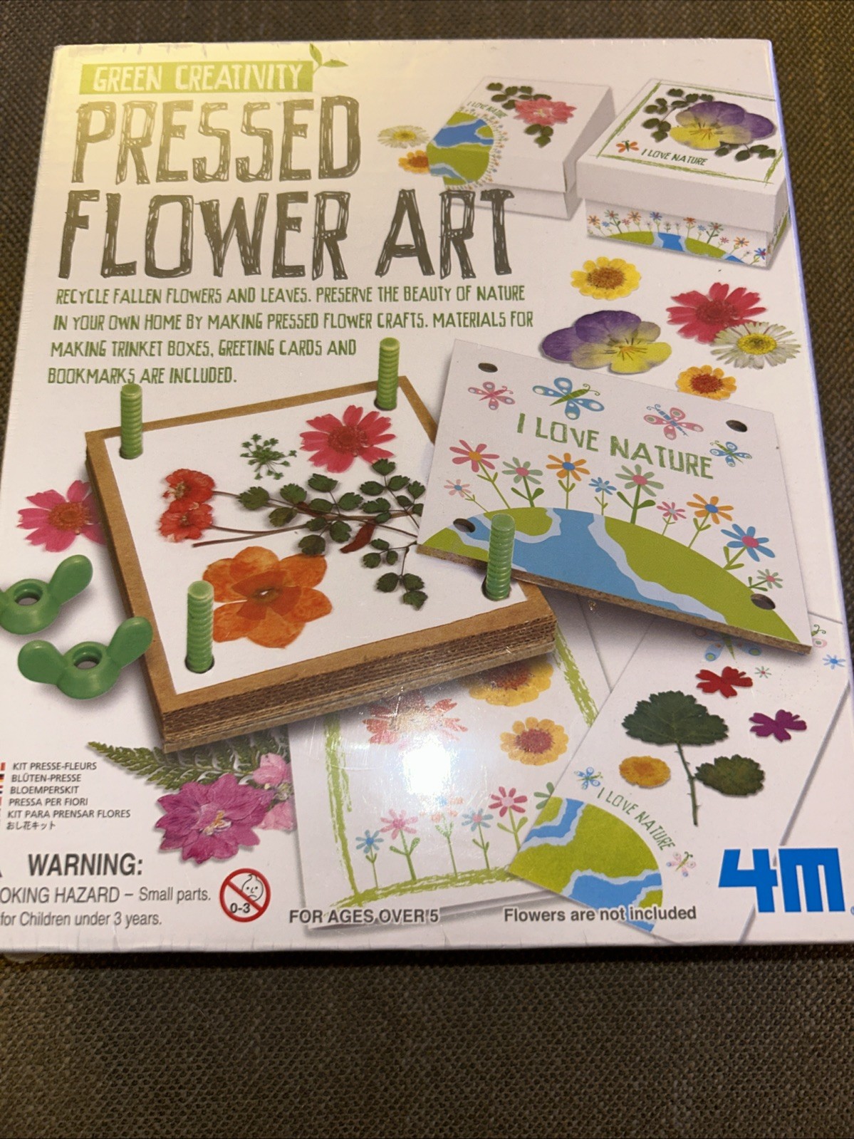 4M Green Creativity Pressed Flower Art Kit~Arts & Crafts DIY Recycle Floral NEW