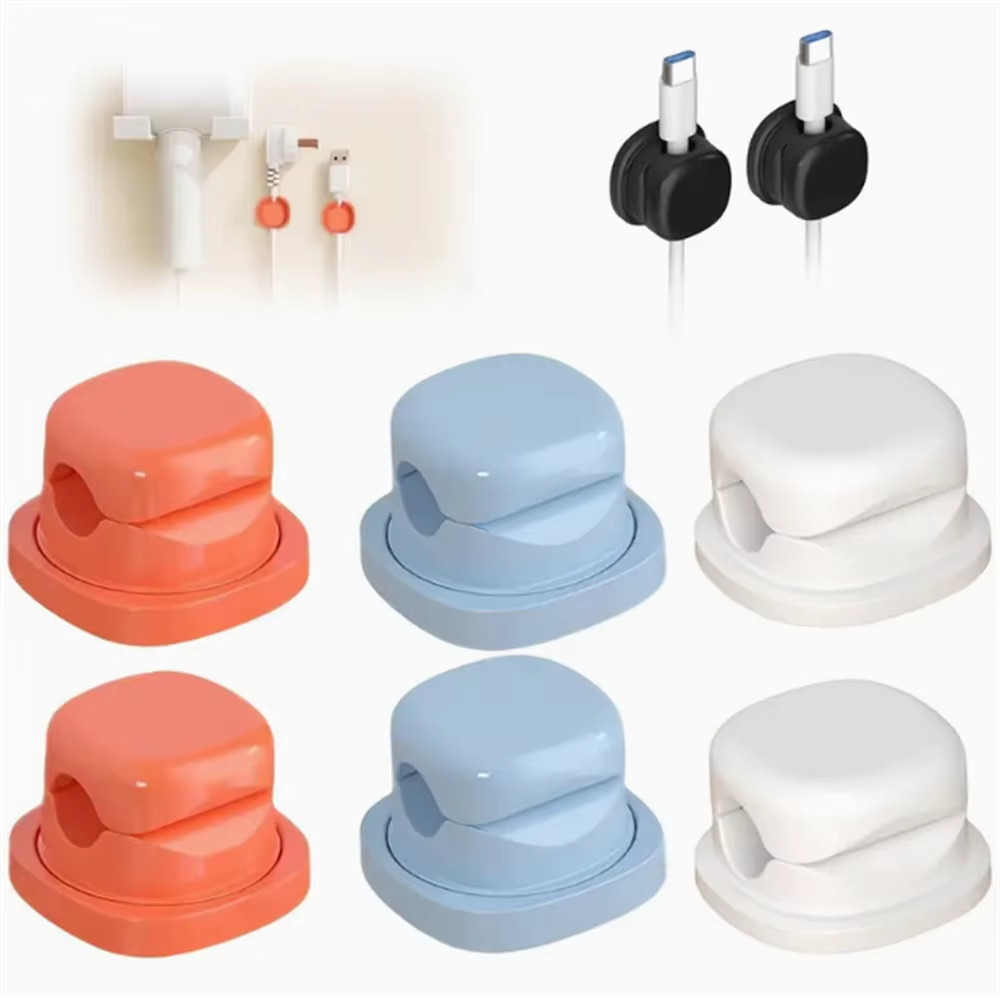 6 Color Magnetic Cable Sorting Clips - Adhesive USB Charging Cable Holder, Suita