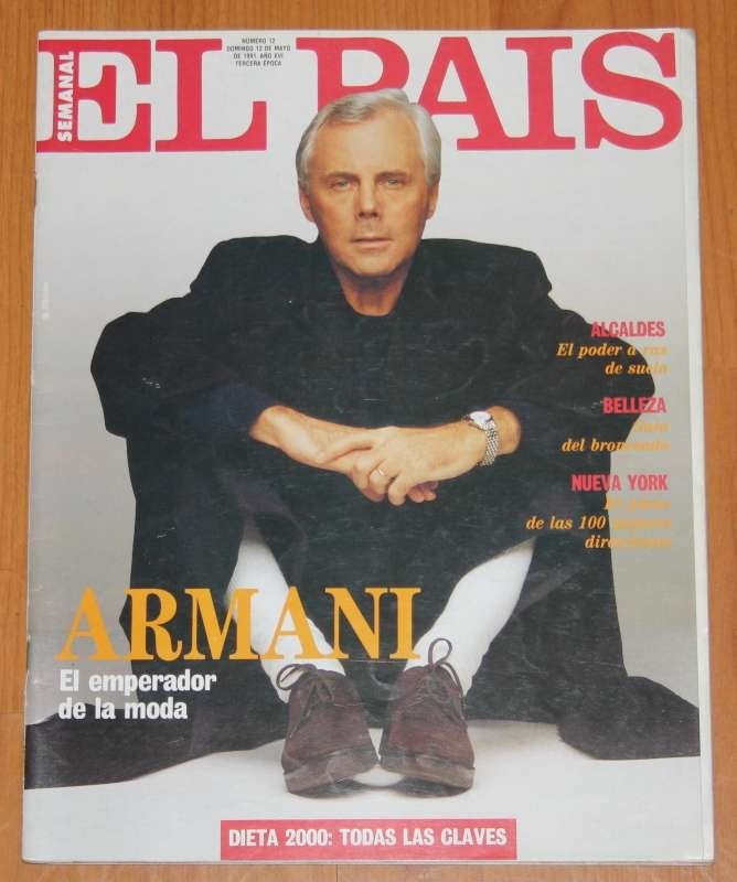 EL PAIS SEMANAL 1991 Giorgio Armani Interview Elle MacPherson spain magazine