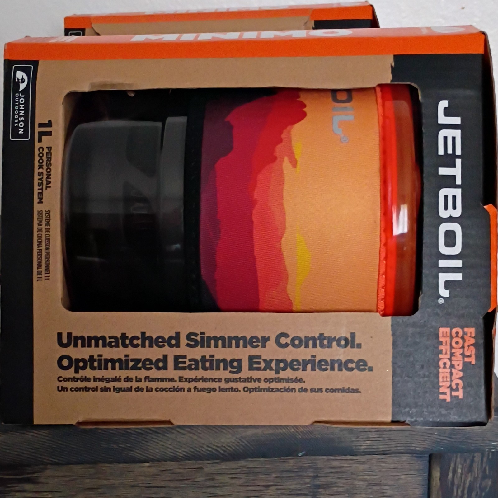 Jetboil MiniMo 1L Stove System Compact Efficient Camping Orange Black