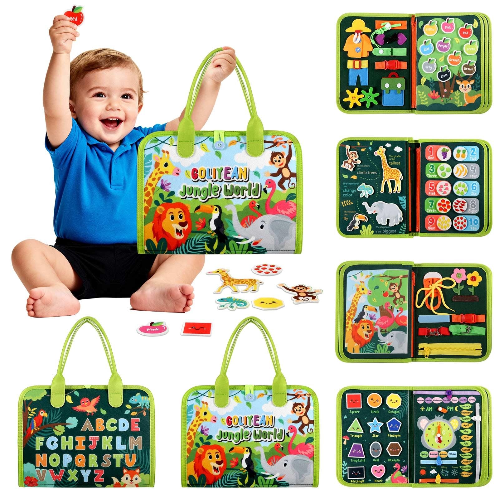 Toddler Busy Board - Montessori Toys for Toddler Boy Girl Birthday Gifts, Edu...