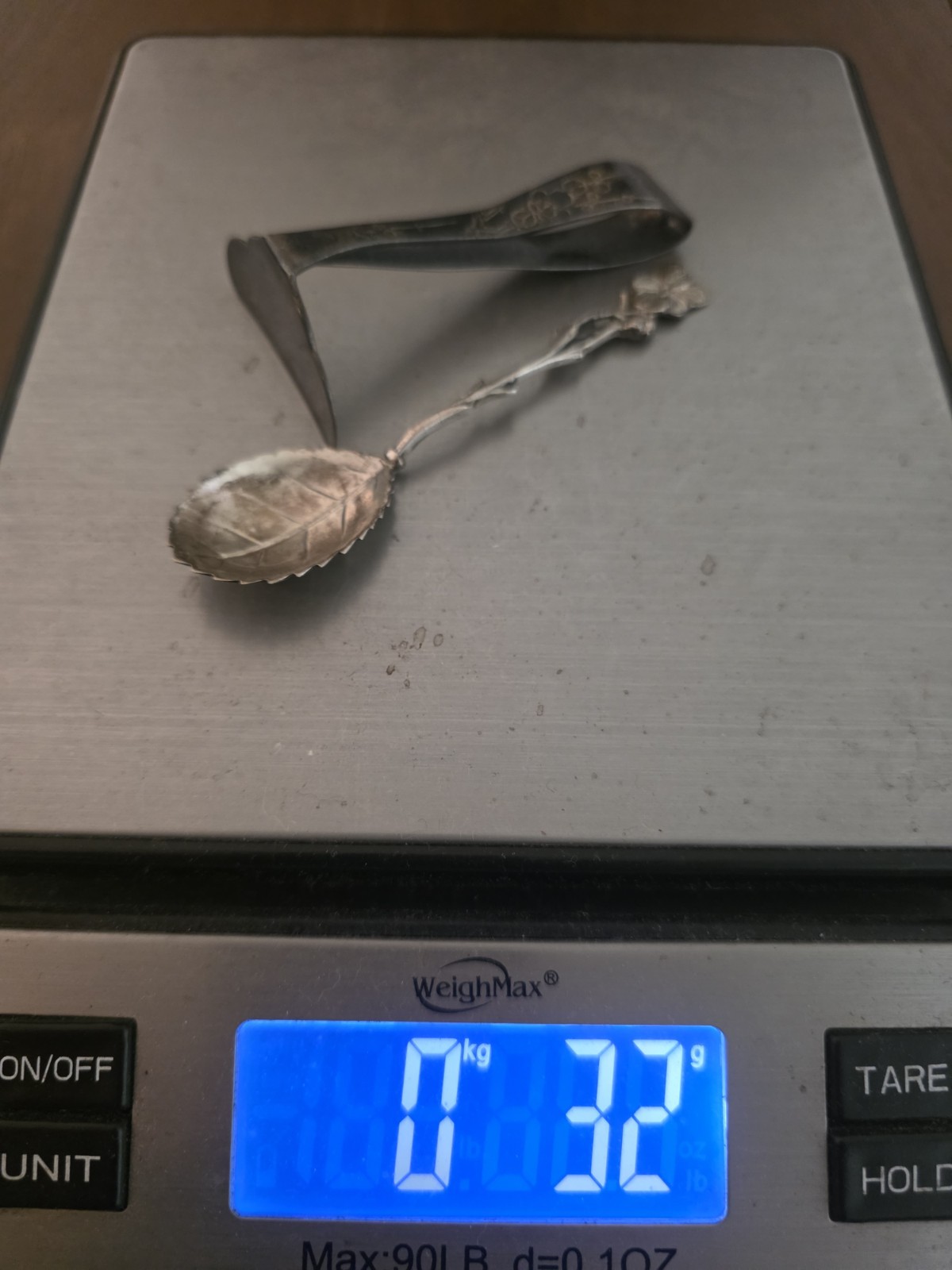 Antique Sterling Silver Scrap Sugar Spoon And Baby Pusher 32g 1.1 Oz Ultra Rare