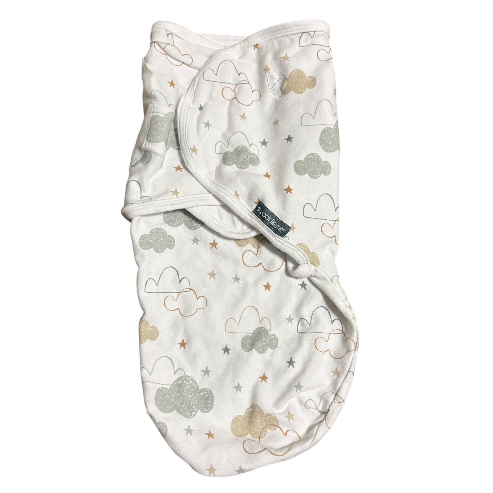SwaddleMe Unisex 0-3M Swaddle Wrap White Cloud Star Cotton Neutral