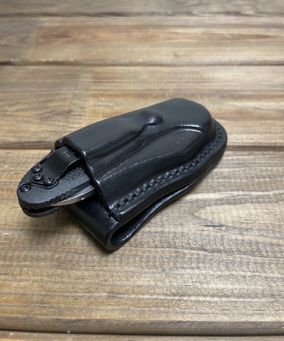 Molded Leather Sheath for Benchmade Griptilian 550 555 EDC Belt Pouch Knife