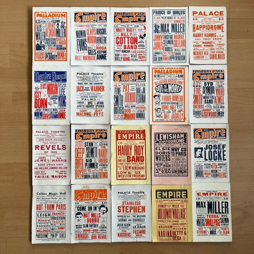20 x Vintage Theatre 6x4" Poster Souvenir 1930s/40s Mounted on  Clipframe Back