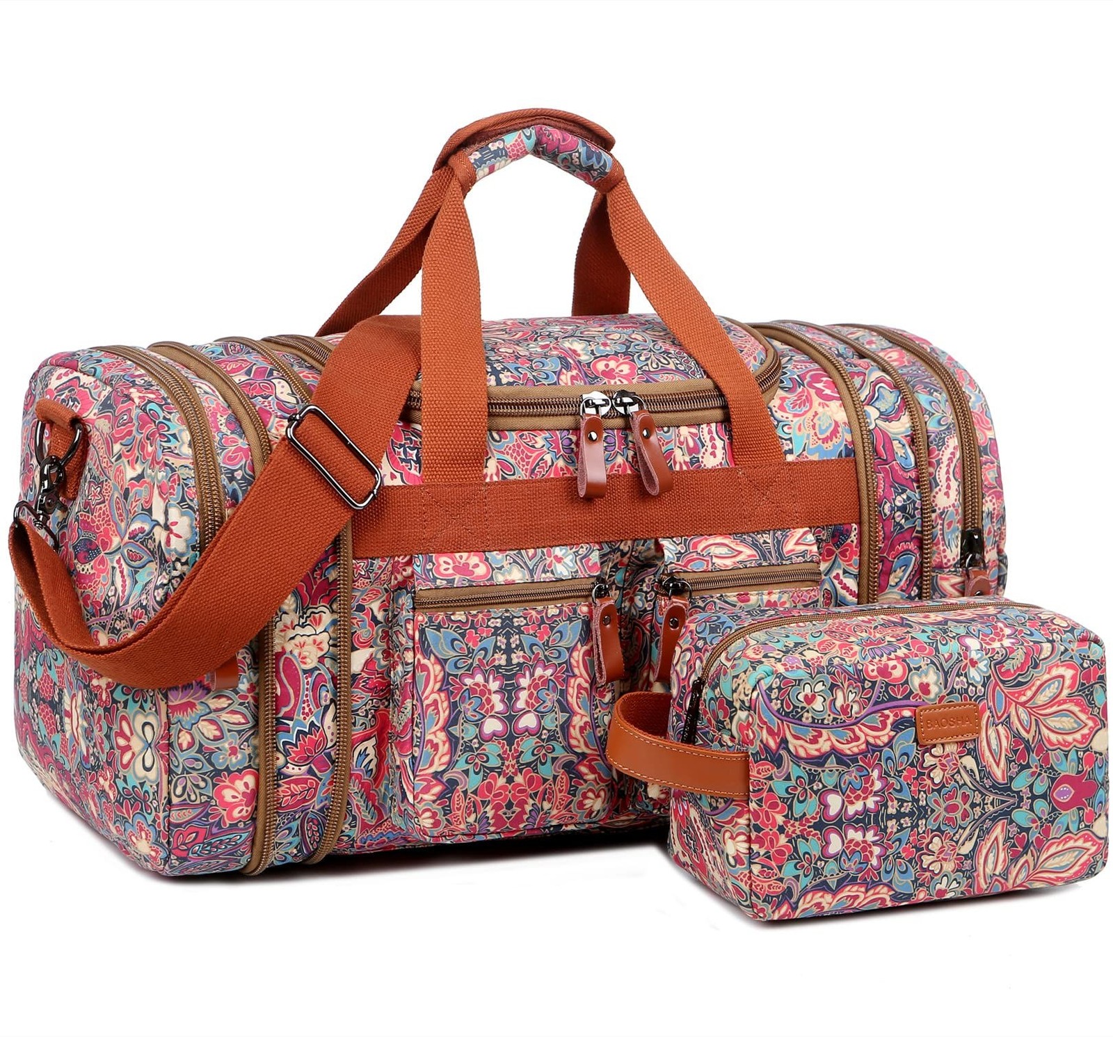 Multicolor Travel Duffel Weekender Bag for Women Carry on Overnight Bag With ...