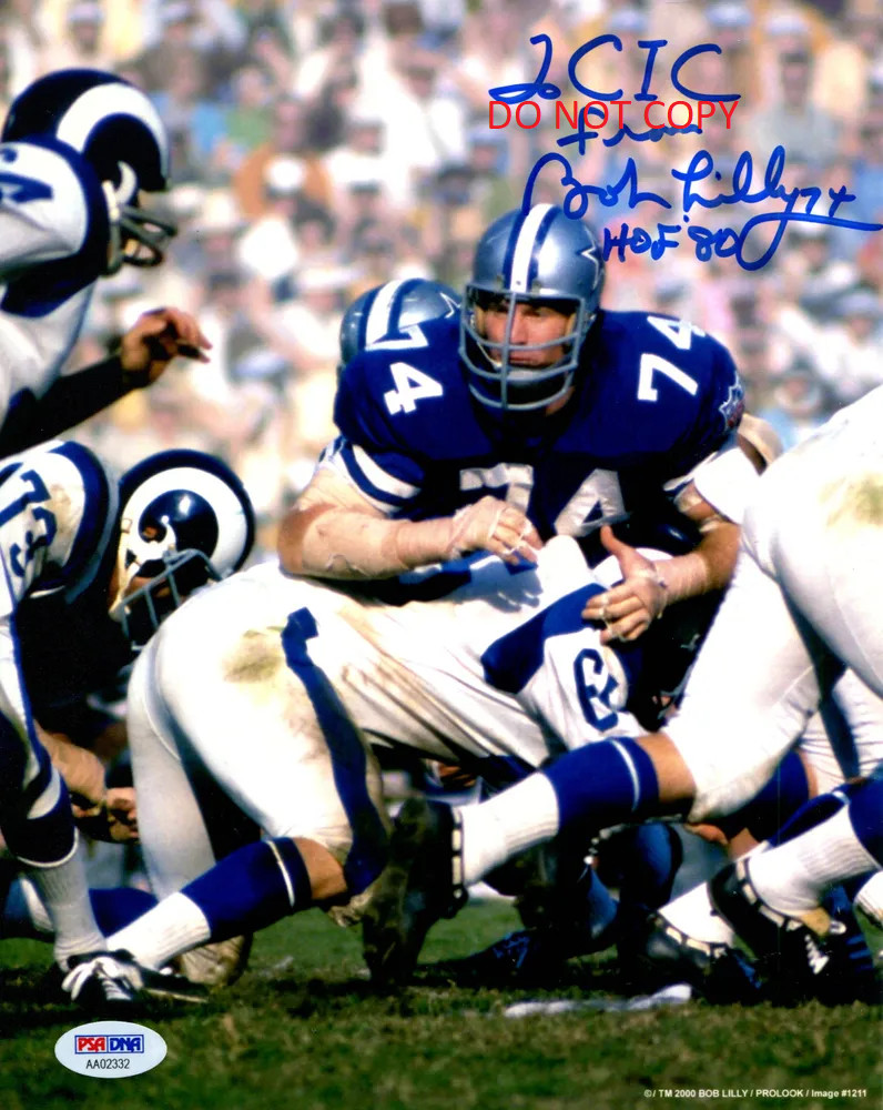 BOB LILLY - COWBOYS Autographed Signed 8x10 Reprint Photo !!