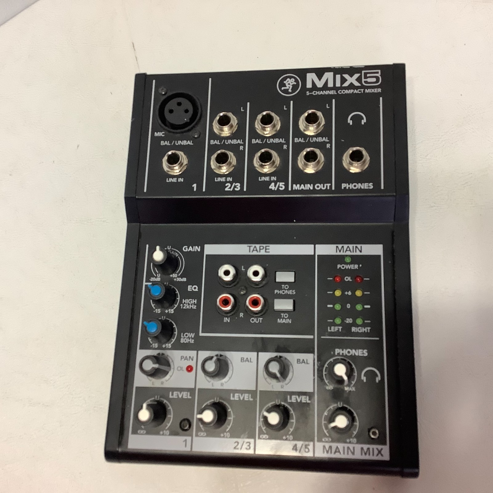 Mackie Mix5 5-Channel Compact Audio Mixer UNTESTED NO AC ADAPTOR
