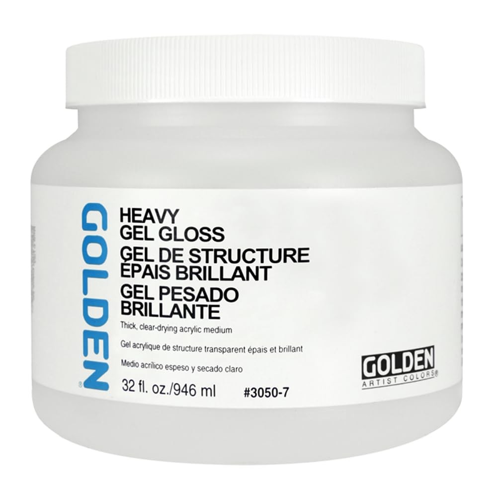 GOLDEN Heavy Gel Gloss, 32oz Jar, Acrylic Gel Medium, Professional, Transparent