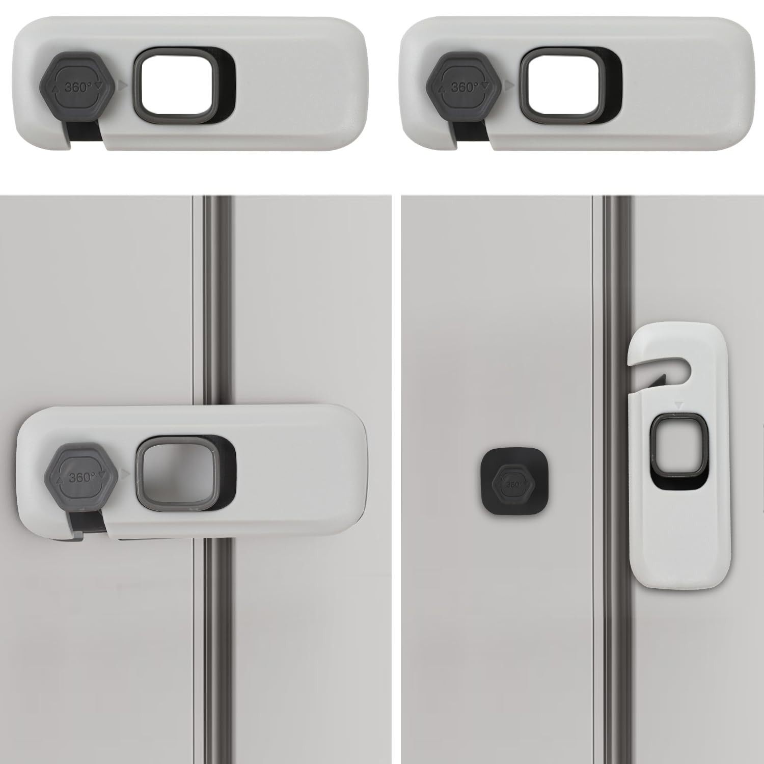 2Pack Child Proof Refrigerator Lock,Fridge Locks for Kids with 2 Pack, Gary 