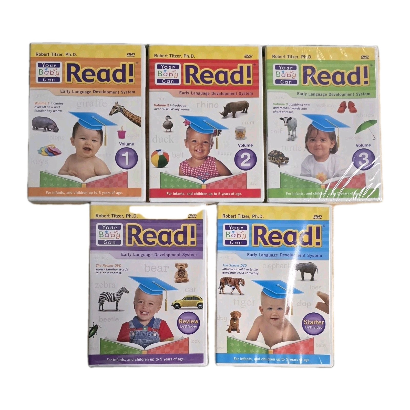 Your Baby Can Read DVDs Robert Titzer Early Learning Reading Program 5 Disc Set