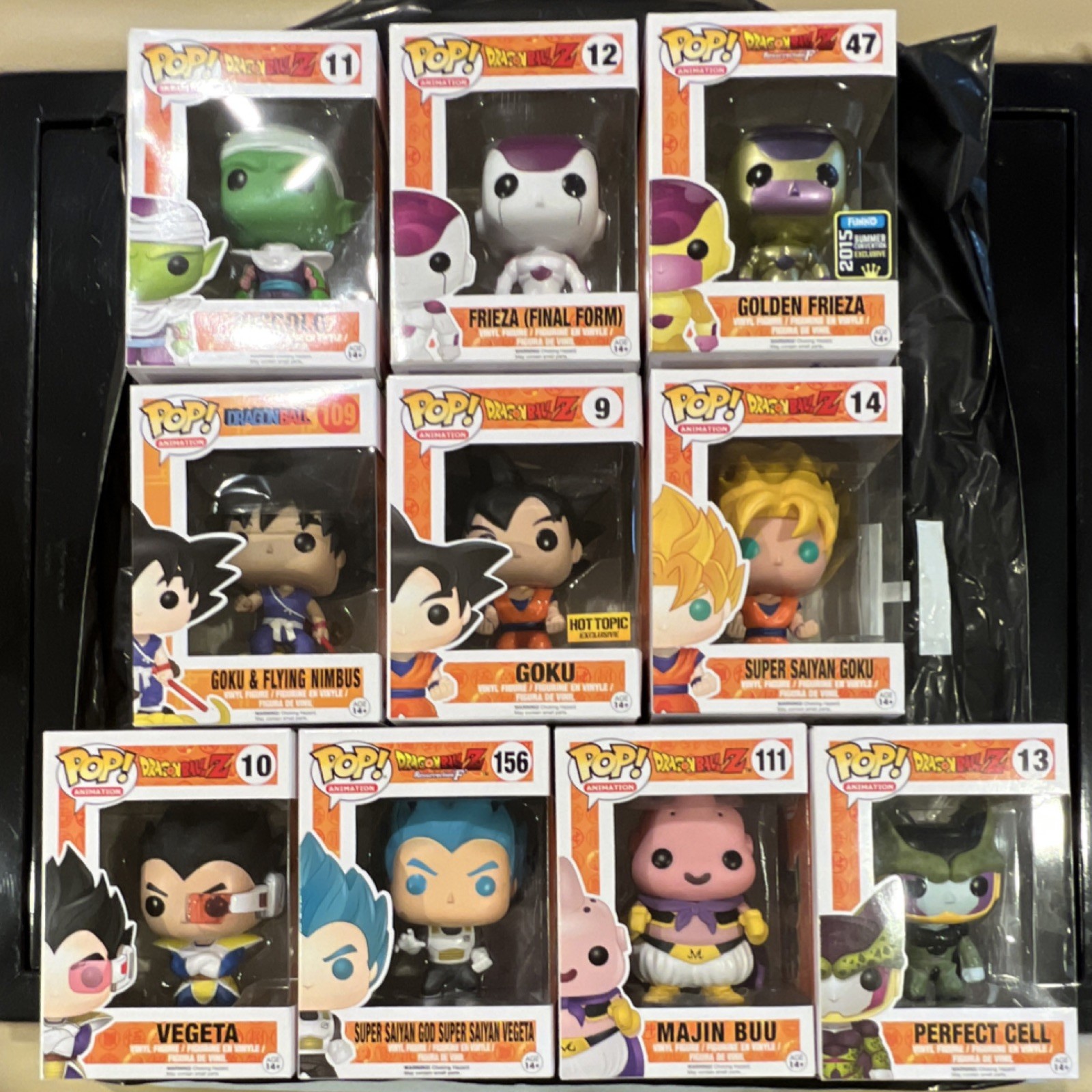 Funko Pop! Dragon Ball Z Exclusive Figures Set Hot Topic Goku Vegeta Frieza