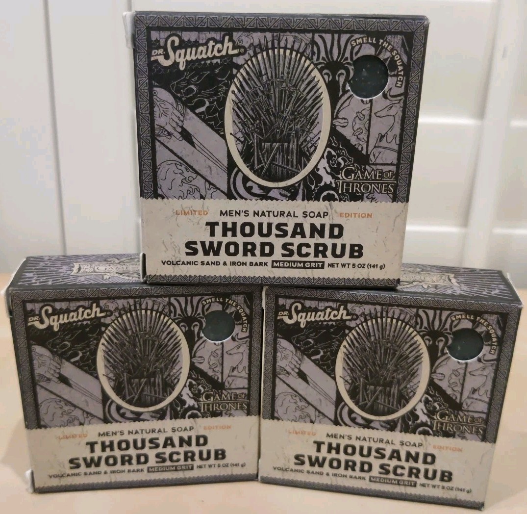DR. SQUATCH Men's All Natural Bar Soap - Thousand Sword Scrub - 5oz  (3-pack)