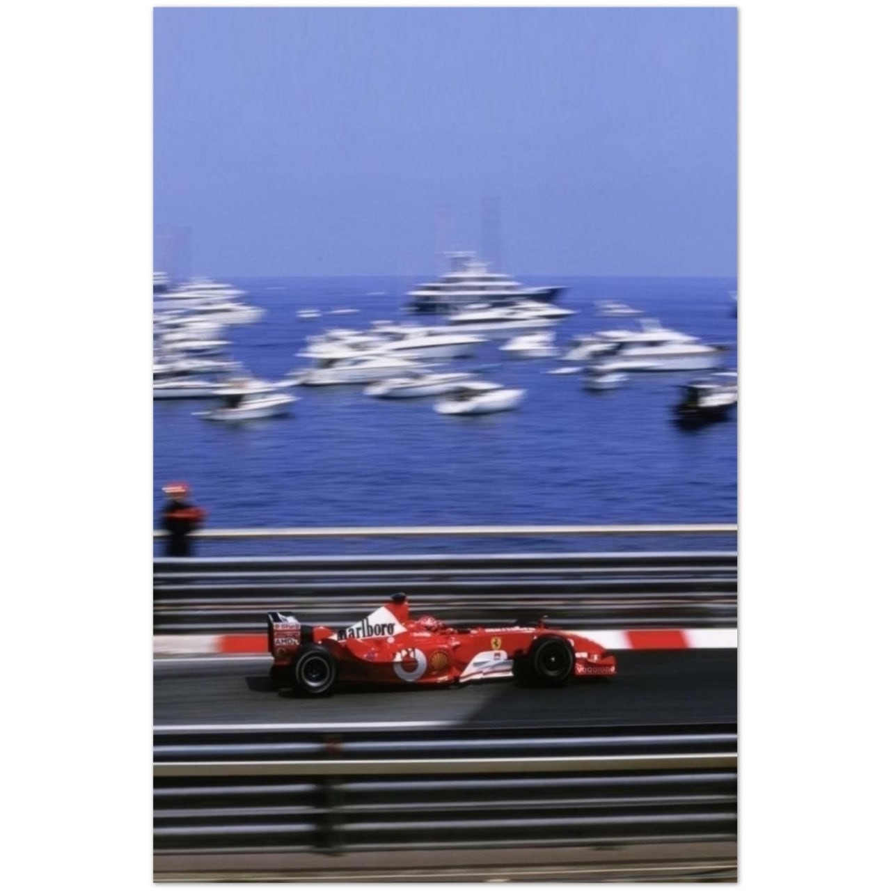 Ferrari Formula 1 Monaco Grand Prix Racing Yacht Harbor Photo Poster