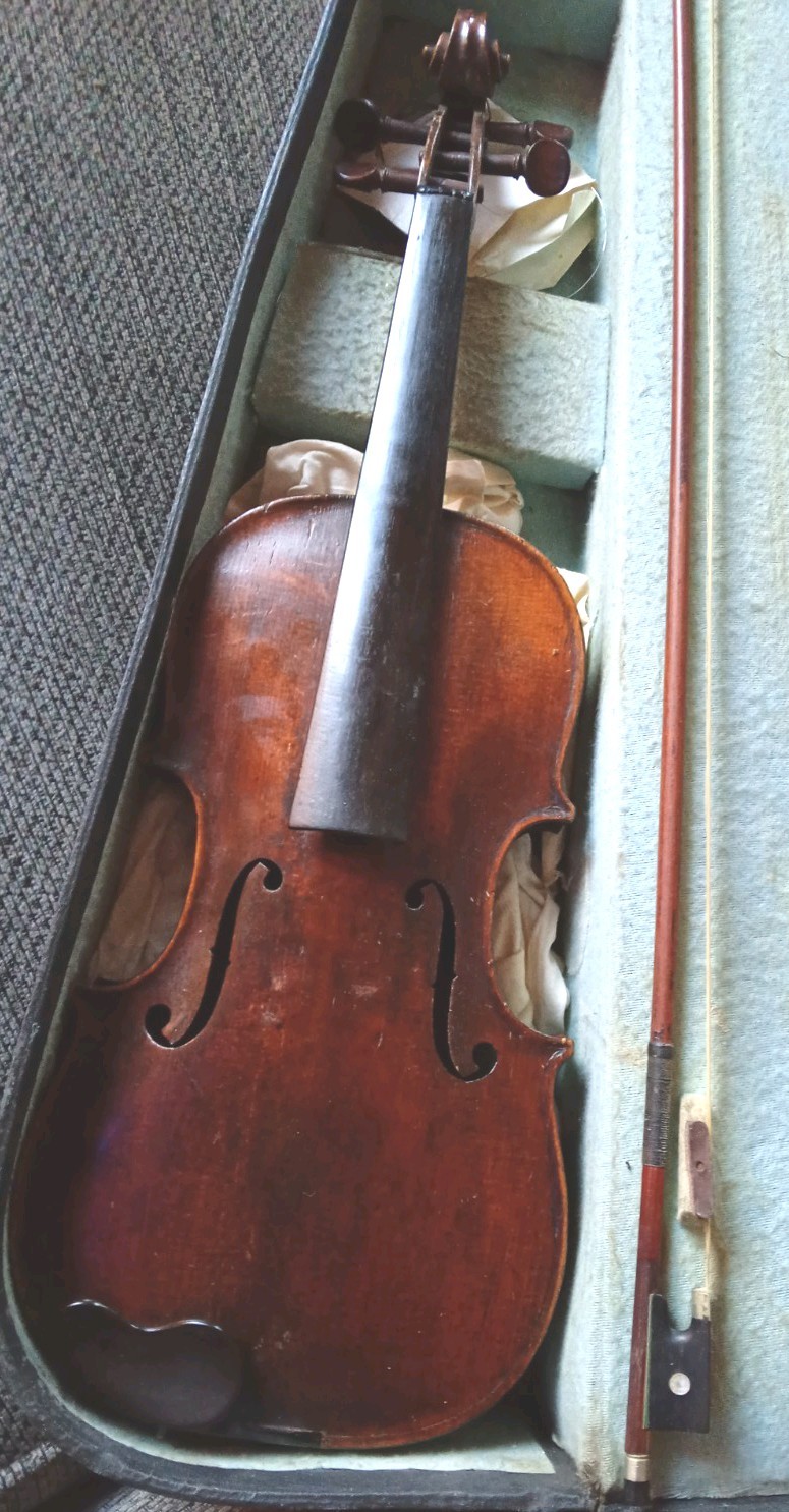 Antique HOPF Full Size 4/4 Violin with Bow for Restoration A/F