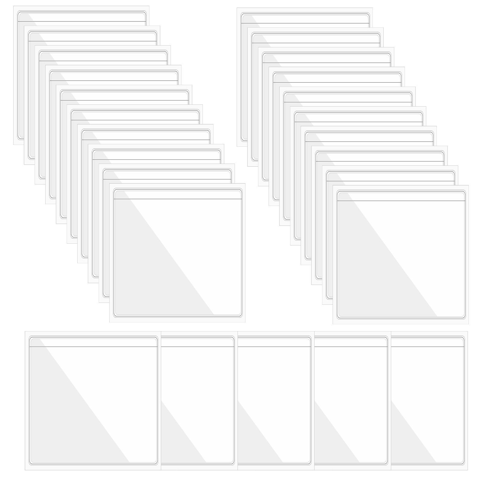 30pcs 3.25x3.25" Adhesive Index Card Pockets with Open Top