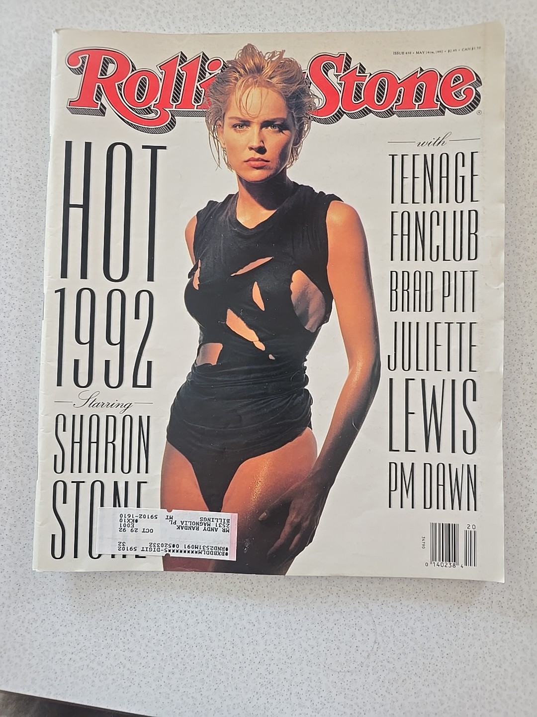 Rolling Stone 630 '92 Sharon Stone Juliette Lewis Brad Pitt Teenage Fanclub 