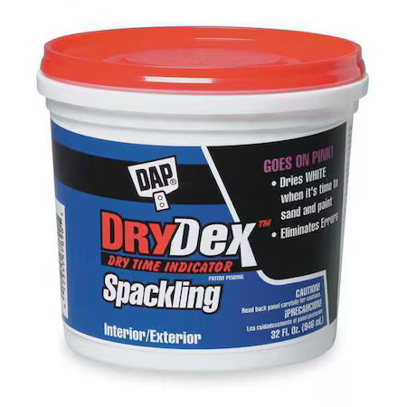 Dap 12330 Spackling Paste, 1 Qt, Tub, White, Drydex