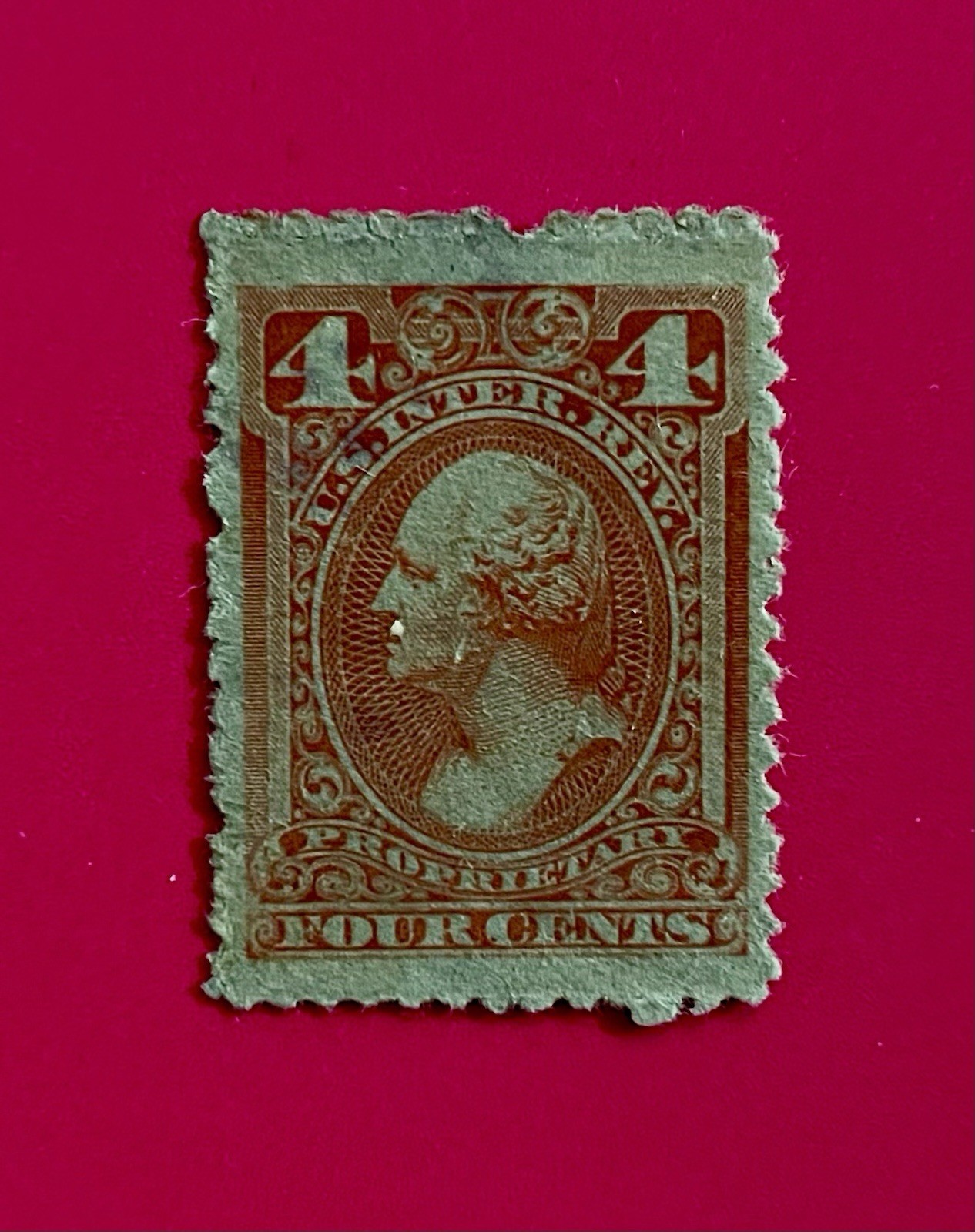 Antique US 1862 Proprietary Tax Stamp 4c Used