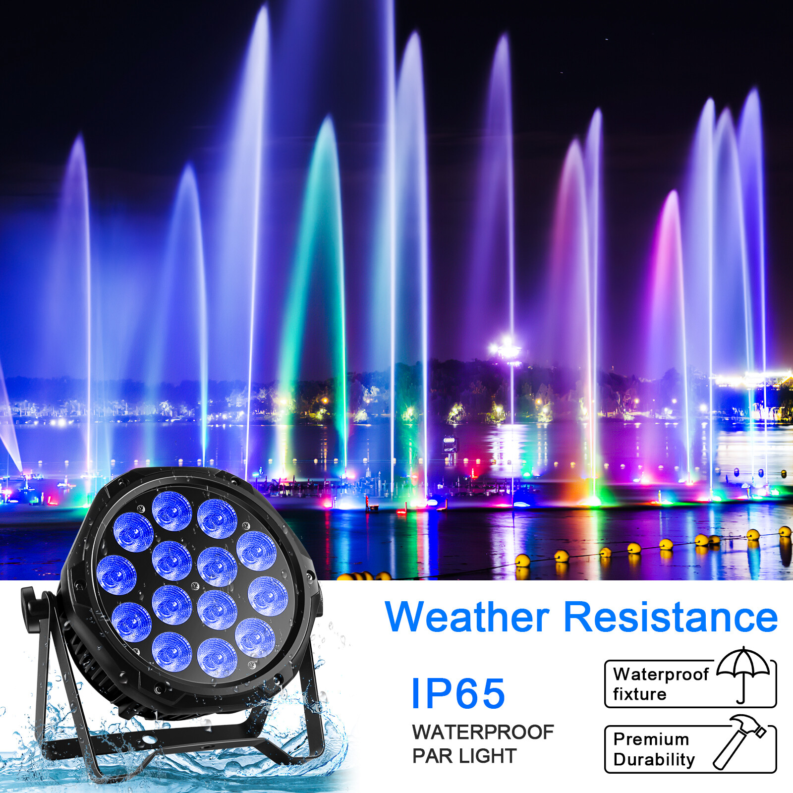 210W 14 LED IP65 Waterproof Par Light RGBW DMX Stage DJ Outdoor Lighting Light
