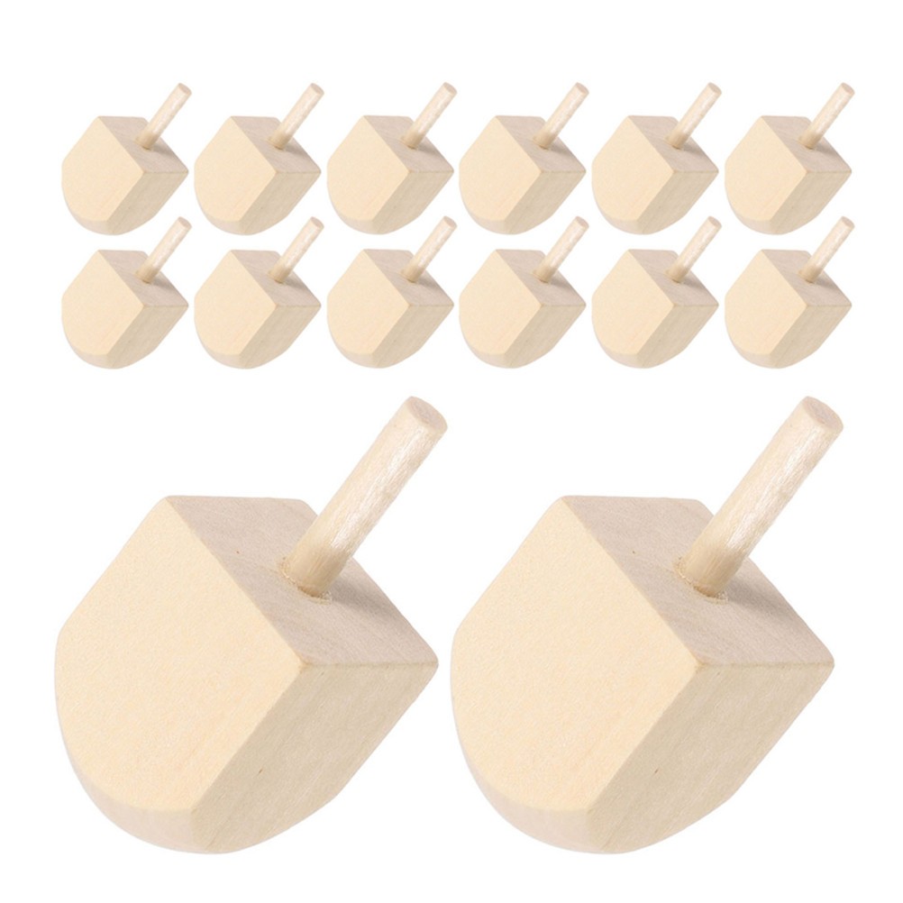 20 Pcs Chanukah Dreidel Wood Colorful Dreidels Handmade Wooden Tops