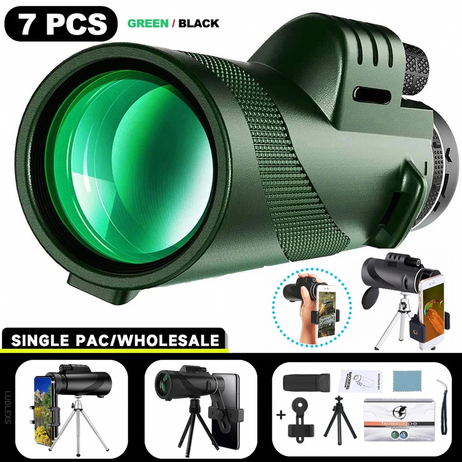 80x100 Portable Zoom Telescope Monocular 196850.39 in Magnification